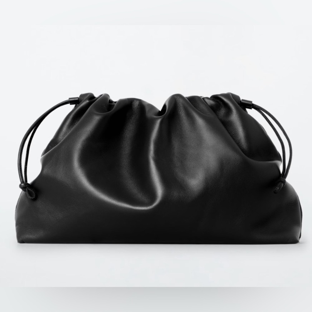COS Cavatelli Clutch - Black Leather